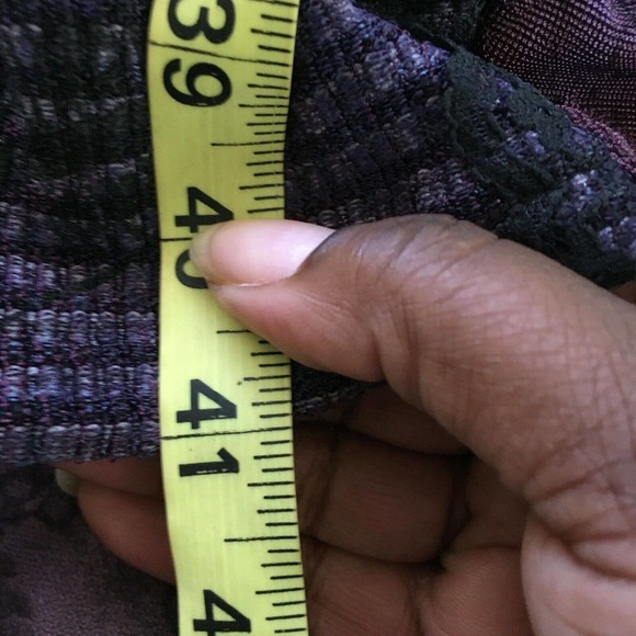 JGs Mad Lab Skirt Womens Sz M Maxi Purple Gray Floral Art to Wear Stretch - Picture 9 of 9